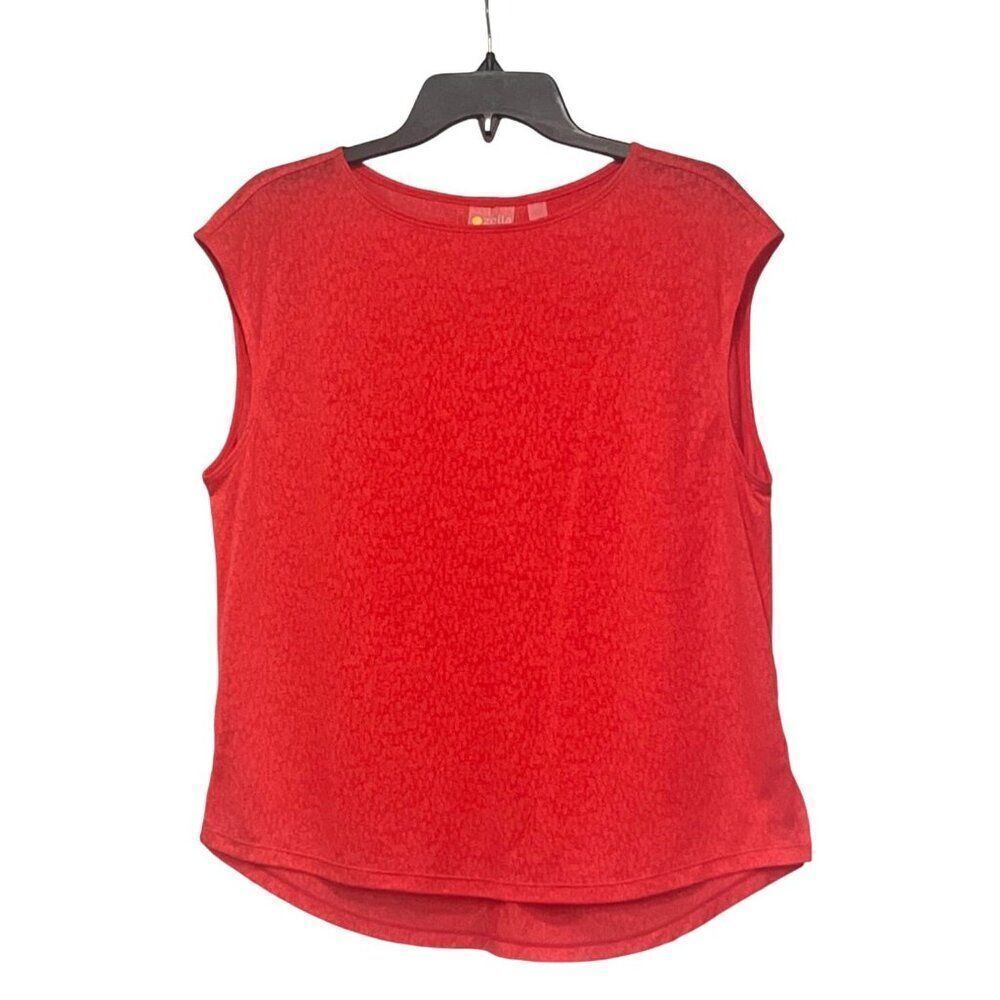 Zella Burnout High-Low Tank Top, Coral Red, Sz. S